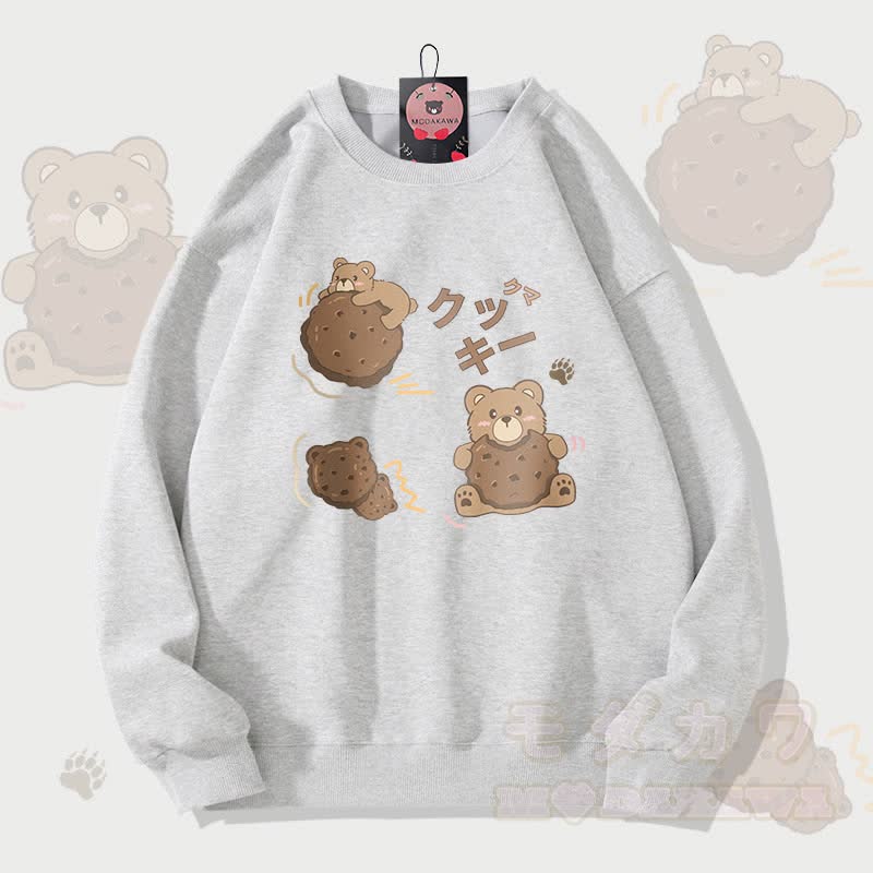 MODAKAWA クッキーベア グラフィック ユニセックス スウェットシャツ - グレー - 5XL - image 2