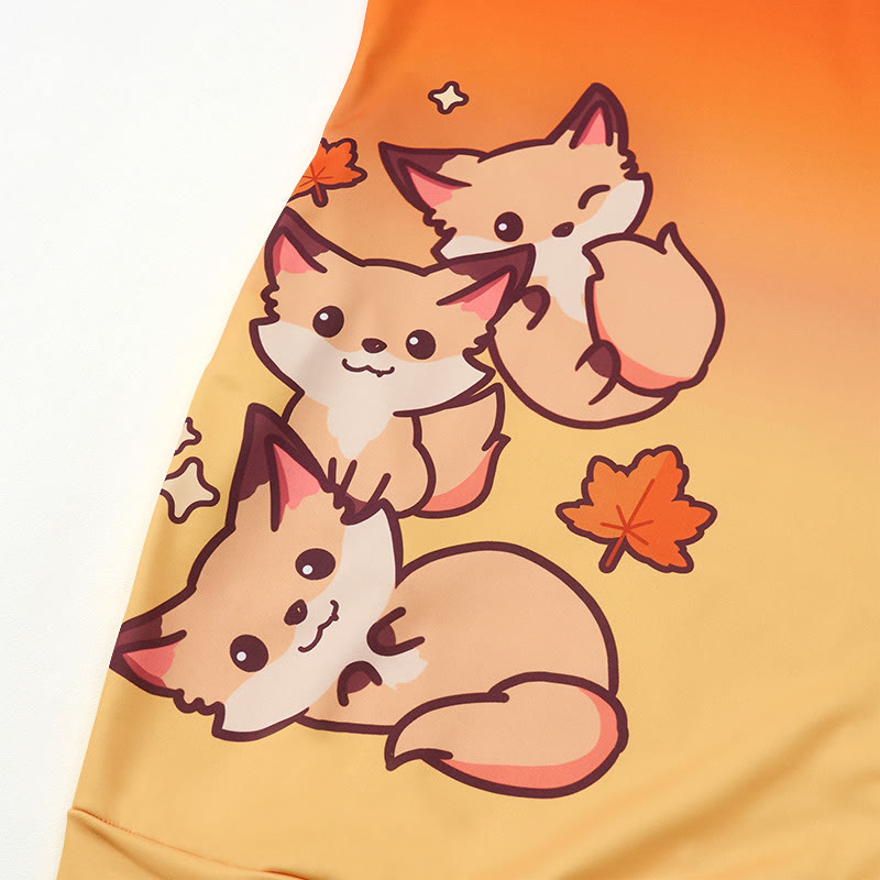 MODAKAWA グラデーションフォックス フード付きスウェットシャツ ドレス サイドポケット付き - image 2