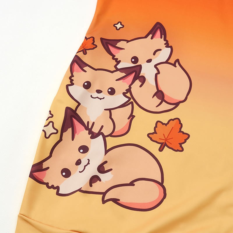 MODAKAWA グラデーションフォックス フード付きスウェットシャツ ドレス サイドポケット付き - image 2