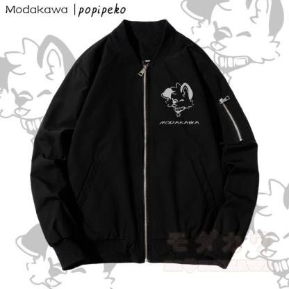 MODAKAWA X popipeko パピーグラフィック ジップアップ アウタージャケット - 濃厚 - 黒 - 4XL - image 2