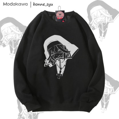 MODAKAWA X bonne_syu ゴシック ヌン グラフィック ユニセックス スウェットシャツ - Black - 5XL - image 1