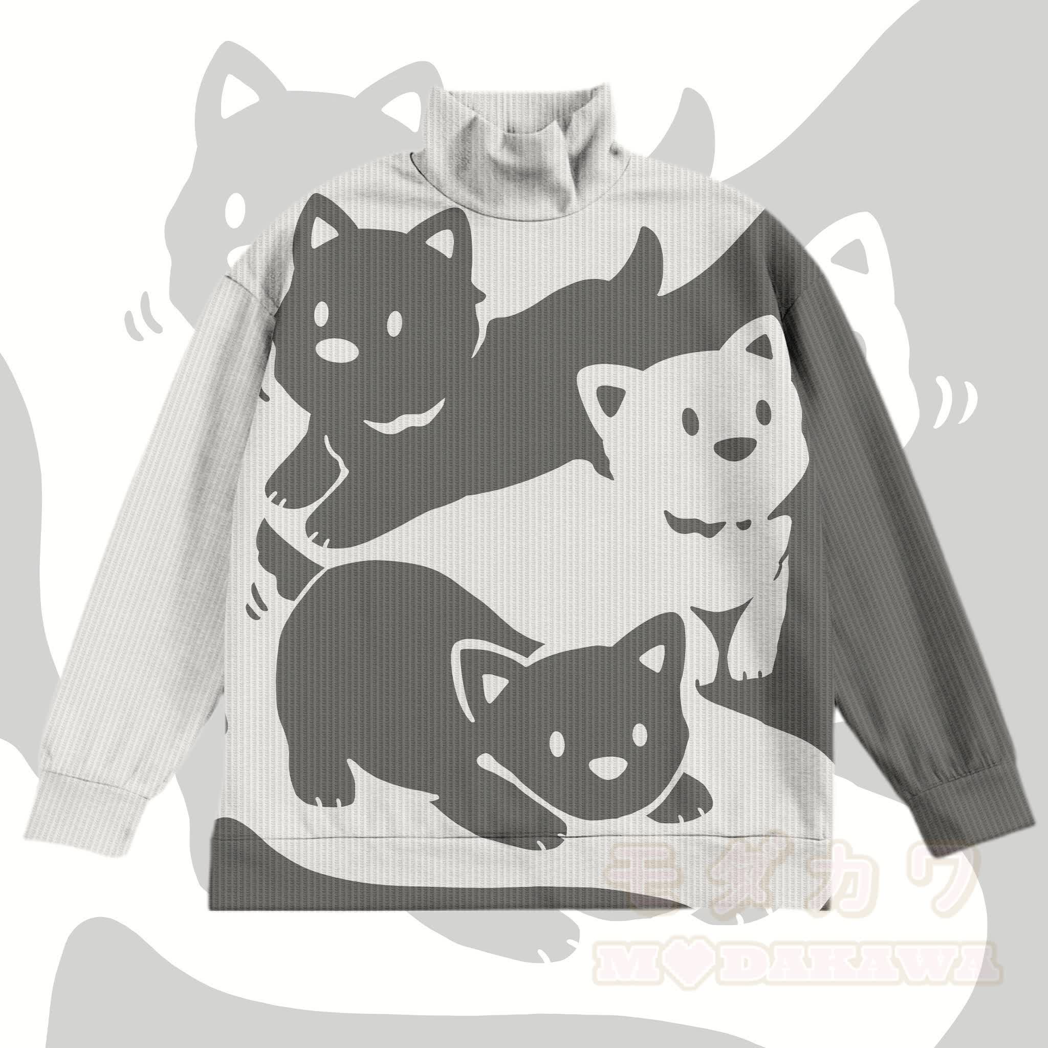 MODAKAWA パピーグラフィック オールオーバープリント ワッフル スウェットシャツ - グレー - 4XL - image 1