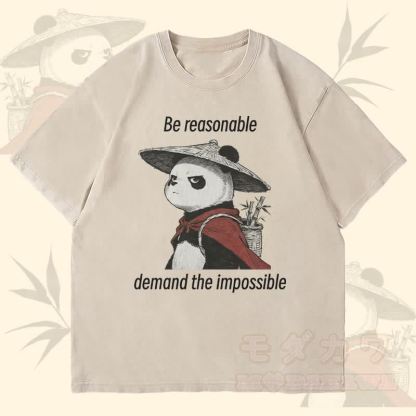 MODAKAWA BE REASONABLE パンダグラフィック ユニセックス ヴィンテージウォッシュTシャツ - ベージュ - 4XL - image 2