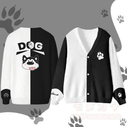 MODAKAWA タンアウトドッググラフィックカーディガントップス - 黒 - 4XL - image 3