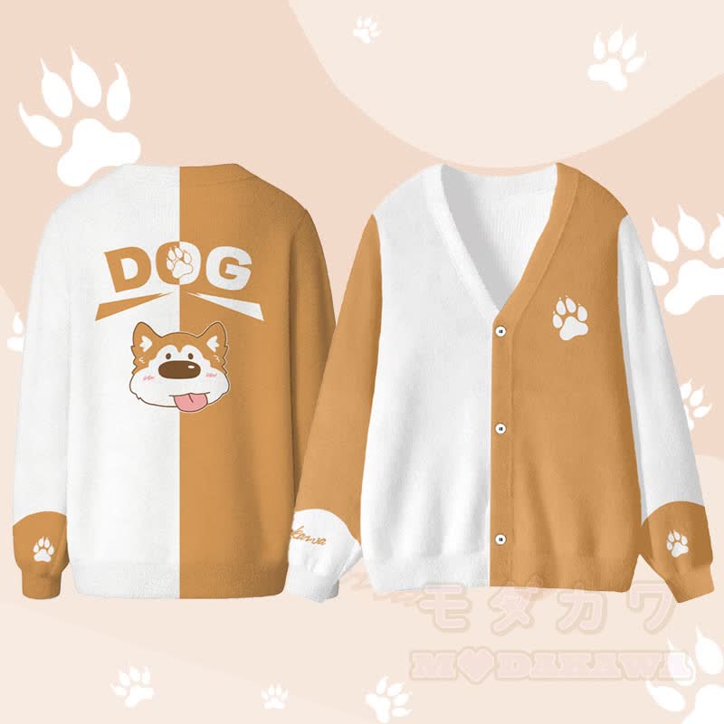 MODAKAWA タンアウトドッググラフィックカーディガントップス - 黄色 - 4XL - image 2