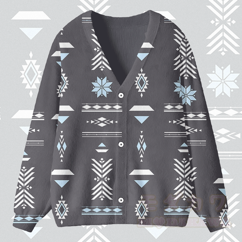 MODAKAWA ジオメトリックグラフィックカーディガントップス - グレー - 4XL - image 2