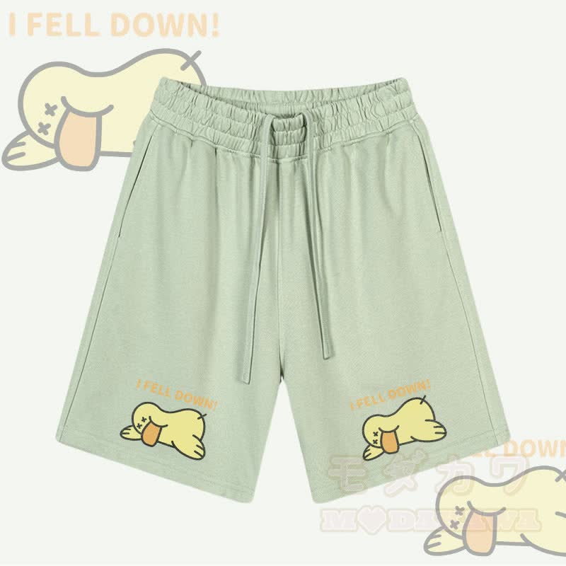 MODAKAWA I FELL DOWN ダックグラフィック ドローストリングショーツ - 緑 - 2XL - image 1