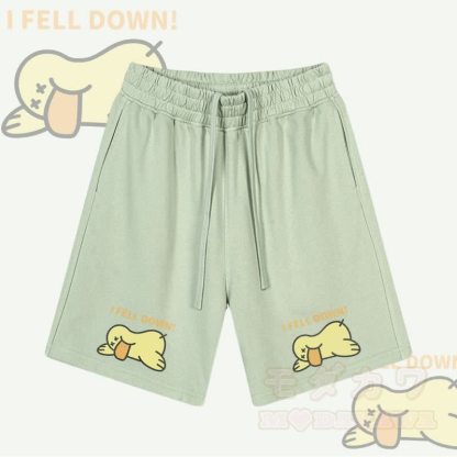 MODAKAWA I FELL DOWN ダックグラフィック ドローストリングショーツ - 緑 - 2XL - image 1