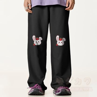 MODAKAWA ストロベリーバニー グラフィック ドローストリングパンツ - image 1