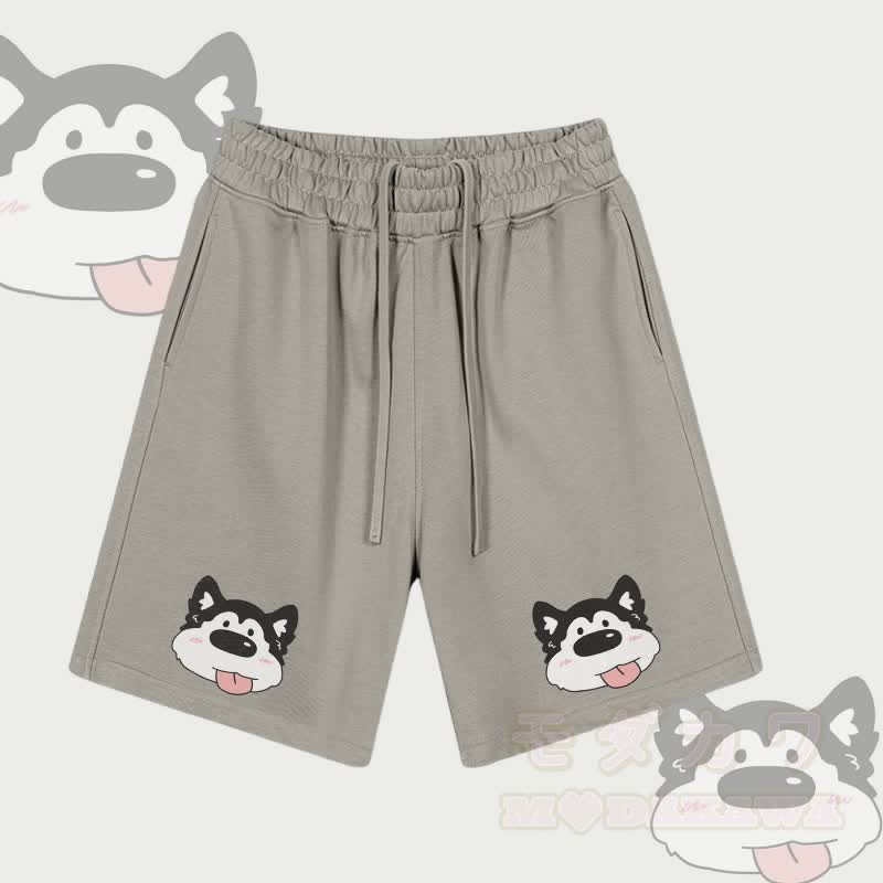 MODAKAWA タンアウトドッググラフィックドローストリングショーツ - グレーブラウン - 2XL - image 2