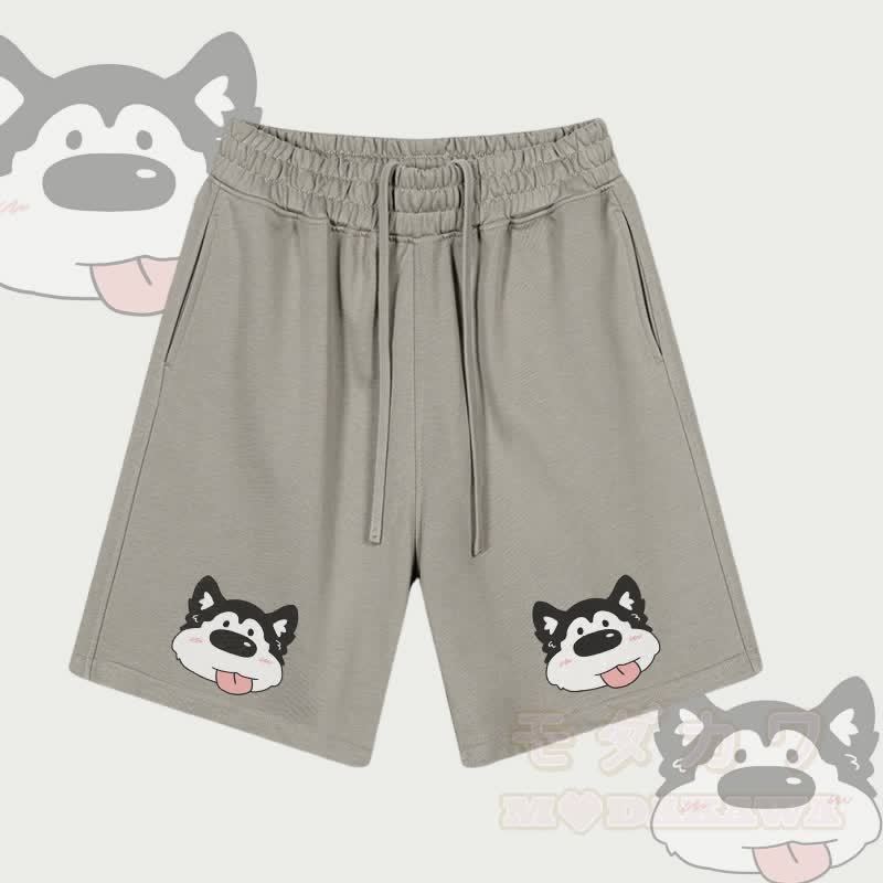 MODAKAWA タンアウトドッググラフィックドローストリングショーツ - グレーブラウン - 2XL - image 2