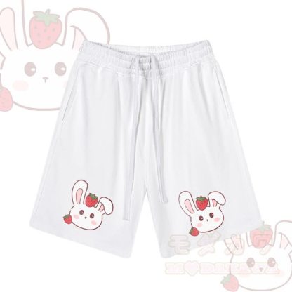 MODAKAWA ストロベリーバニー グラフィック ドローストリング ショーツ - 白 - 2XL - image 4