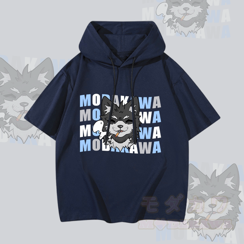 MODAKAWA コーダ・スモーキング・パピー グラフィック 半袖パーカー - 紫がかった青 - 3XL - image 2