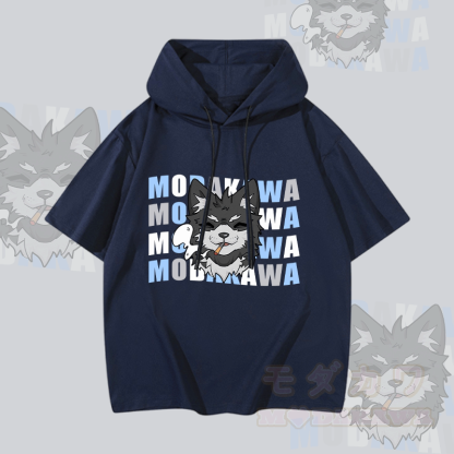 MODAKAWA コーダ・スモーキング・パピー グラフィック 半袖パーカー - 紫がかった青 - 3XL - image 2