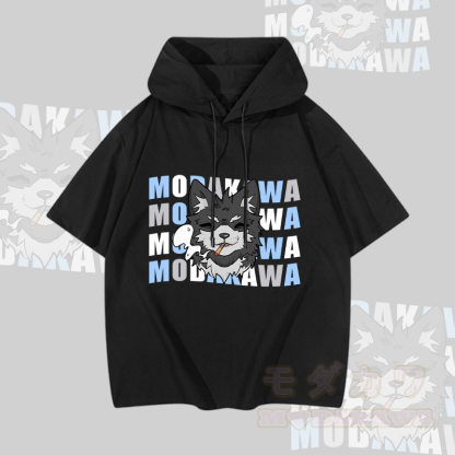 MODAKAWA コーダ・スモーキング・パピー グラフィック 半袖パーカー - 黒 - 3XL - image 1