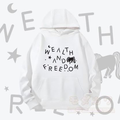MODAKAWA WEALTH AND FREEDOM 馬のグラフィック ヘビーウェイト パーカー - 白 - 2XL - image 2