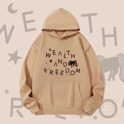 MODAKAWA WEALTH AND FREEDOM 馬のグラフィック ヘビーウェイト パーカー - カーキ - 2XL - image 4