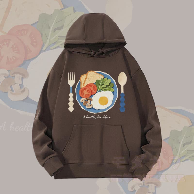 MODAKAWA ヘルシーブレックファースト グラフィック ヘビーウェイト パーカー - 茶色 - 2XL - image 1