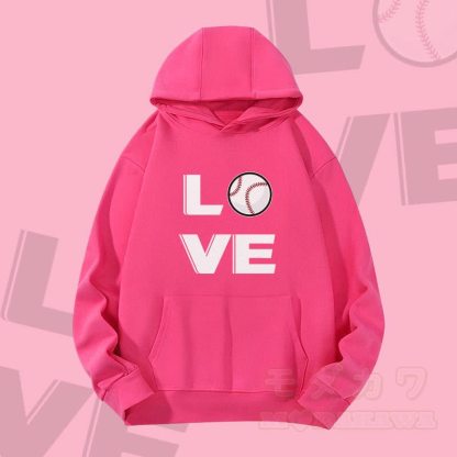 MODAKAWA LOVE ベースボールグラフィック ヘビーウェイト パーカー - ローズレッド - 2XL - image 2