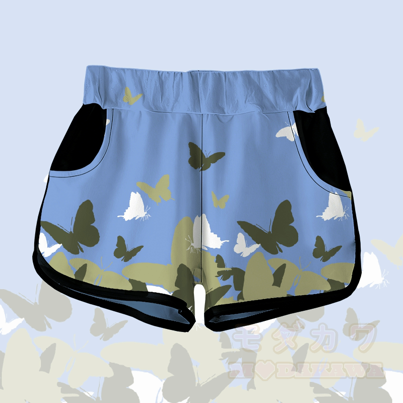MODAKAWA バタフライグラフィックショーツ - 青 - 5XL - image 1