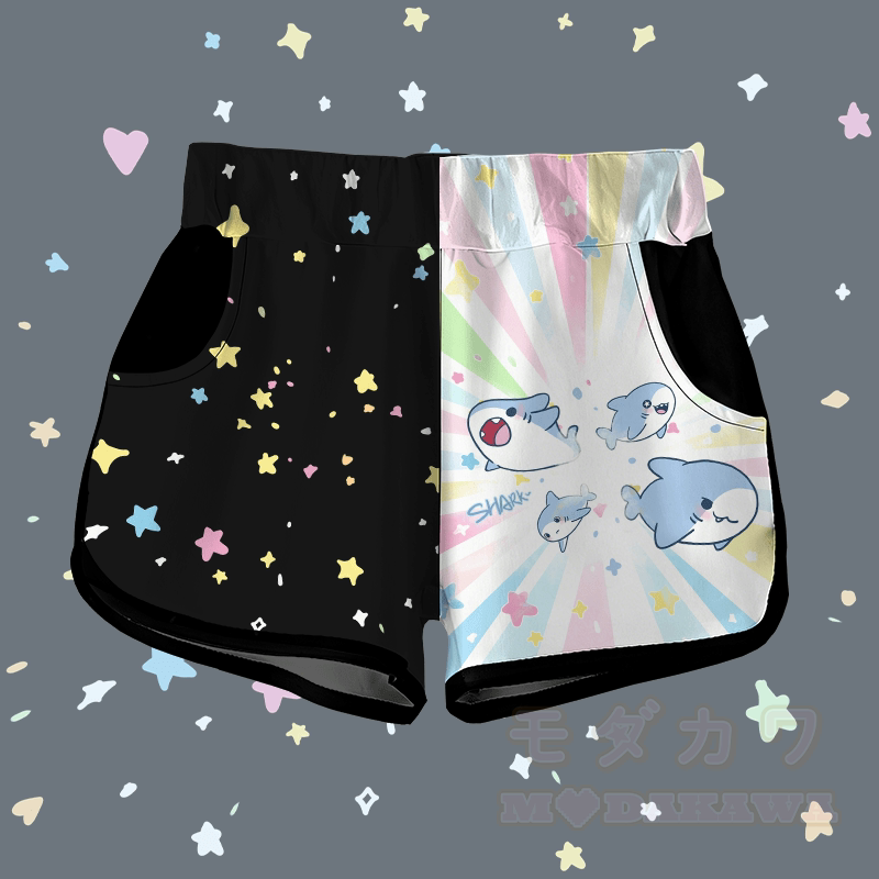 MODAKAWA おもしろサメグラフィックショーツ - ホワイト＆ブラック - 5XL - image 2