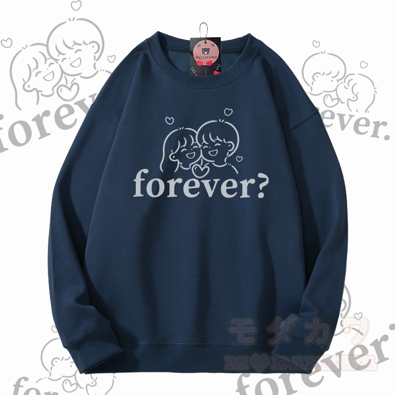 MODAKAWA FOREVER カップルグラフィック ユニセックス スウェットシャツ - 紫がかった青 - 5XL - image 5