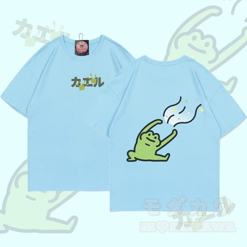 グーフィーフロッググラフィックTシャツ - 青 - 5XL - image 2
