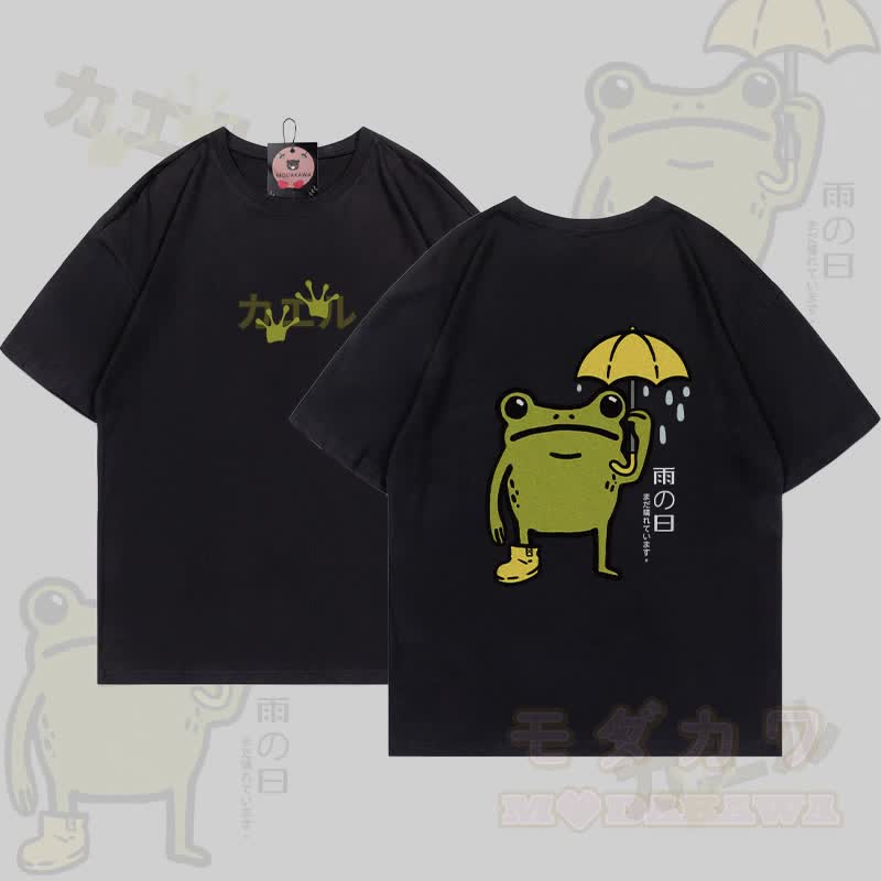 レイニーフロッググラフィックTシャツ - 黒 - 5XL - image 4