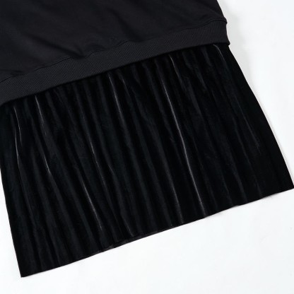 フラワーバタフライグラフィックフェイクレイヤードフリース裏地スウェットシャツドレス - image 3