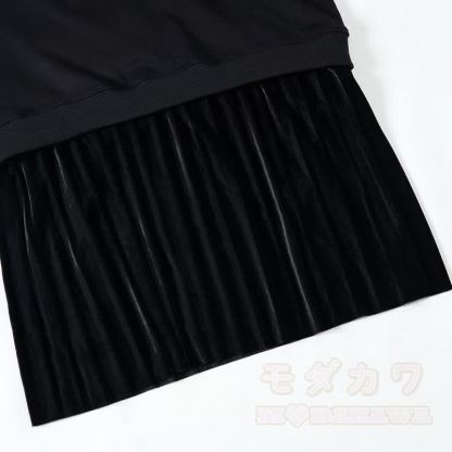 フラワーバタフライグラフィックフェイクレイヤードフリース裏地スウェットシャツドレス - image 2