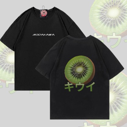 Kiwi Graphic Modakawa Cotton T-shirt - Black - 5XL - image 1