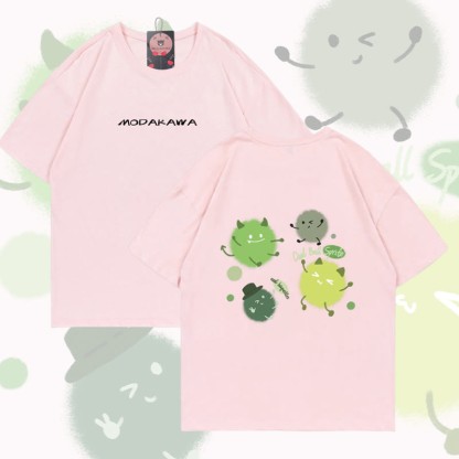 Cute Germ Graphic Modakawa Cotton T-shirt - Pink - 5XL - image 1