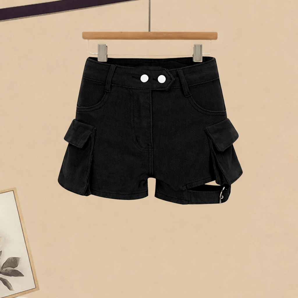 Plaid Shirt Black Tank Top Denim Shorts Leg Warmers Matching Outfit - image 4