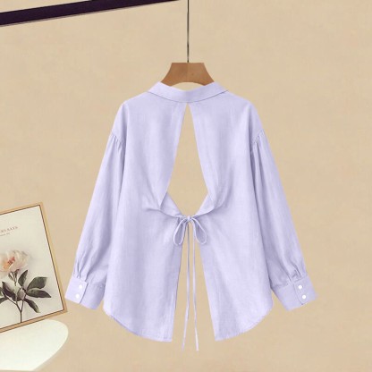 Lace Top Lace-up Shirt Casual Pants Matching Outfit - image 4