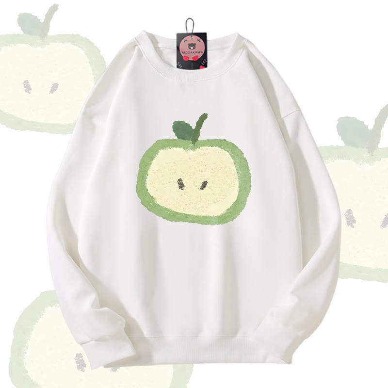 Green Apple Graphic Modakawa Unisex Sweatshirt - White - 5XL - image 3
