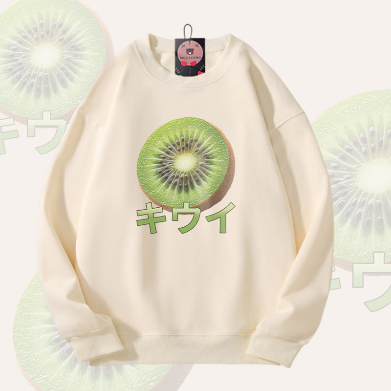Kiwi Graphic Modakawa Unisex Sweatshirt - Beige - 5XL - image 1