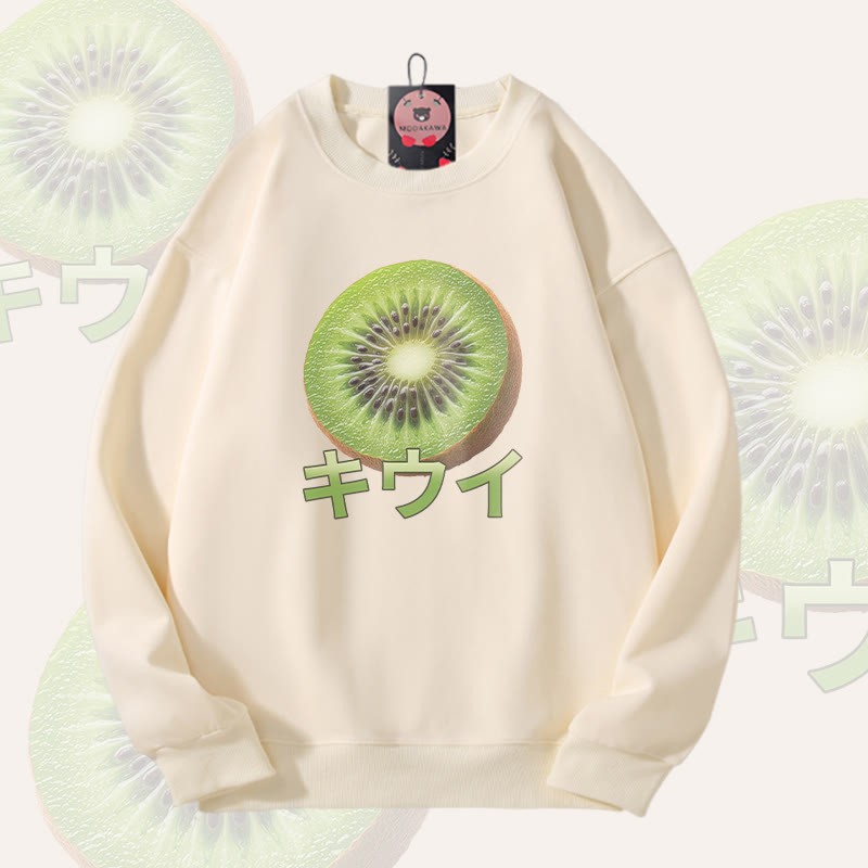 Kiwi Graphic Modakawa Unisex Sweatshirt - Beige - 5XL - image 1