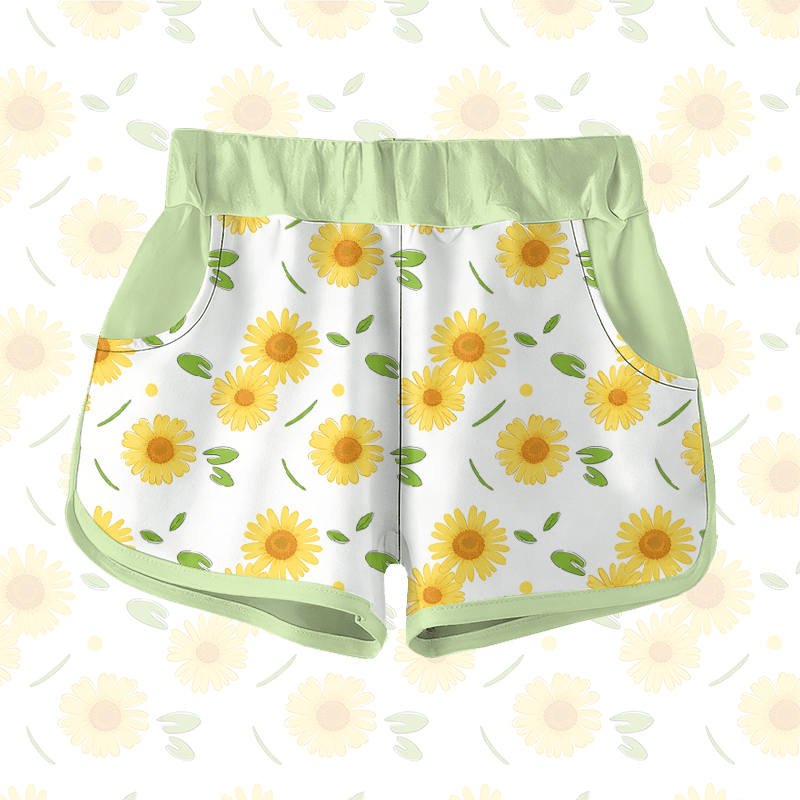 デイジーグラフィックModakawaショーツ - Green - 5XL - image 1