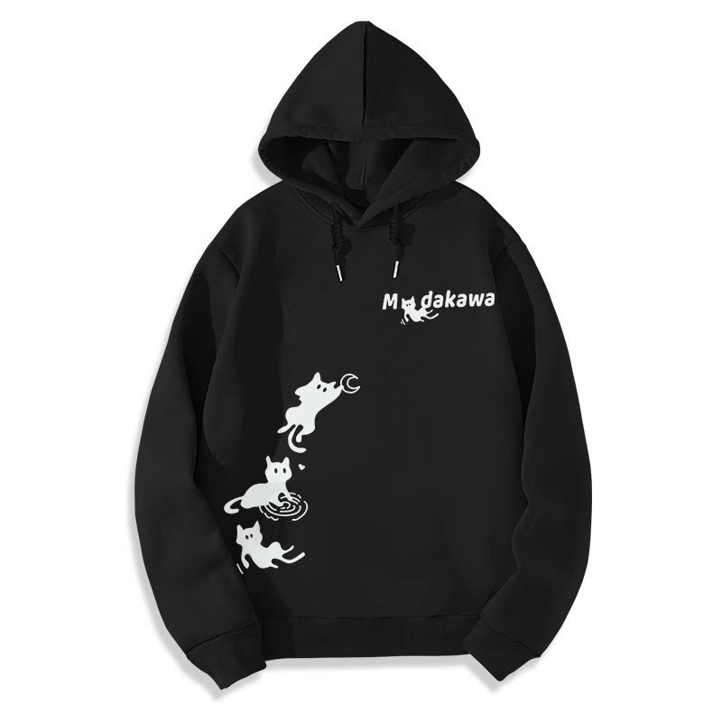 Modakawaキティプリント ルーズパーカー - Black - 8XL - image 1