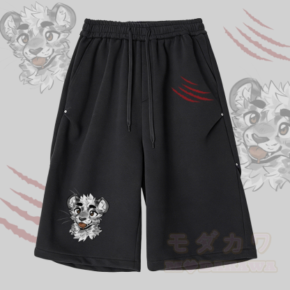 MODAKAWA X atka チーキータイガーフェイスグラフィックワイドレッグクロップドパンツ - 黒 - 2XL - image 2