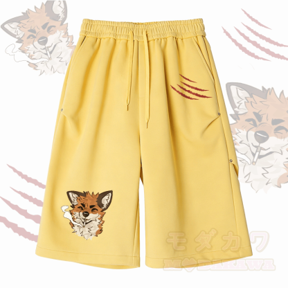MODAKAWA X atka Fox スモーキンググラフィック ワイドレッグ クロップドパンツ - 黄色 - 2XL - image 3