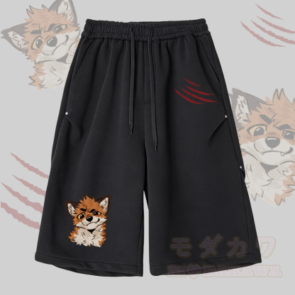 MODAKAWA X atka ファニーフォックスグラフィックワイドレッグクロップドパンツ - 黒 - 2XL - image 2