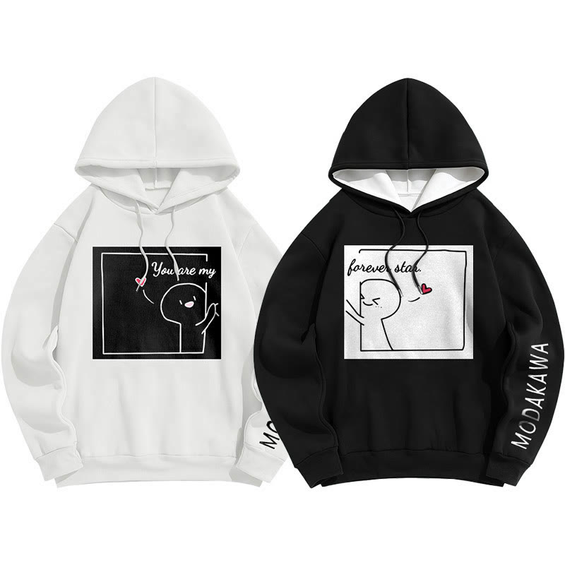 YOU ARE MY FOREVER STARModakawaキャラクター レタープリント ルーズ パーカー - image 2