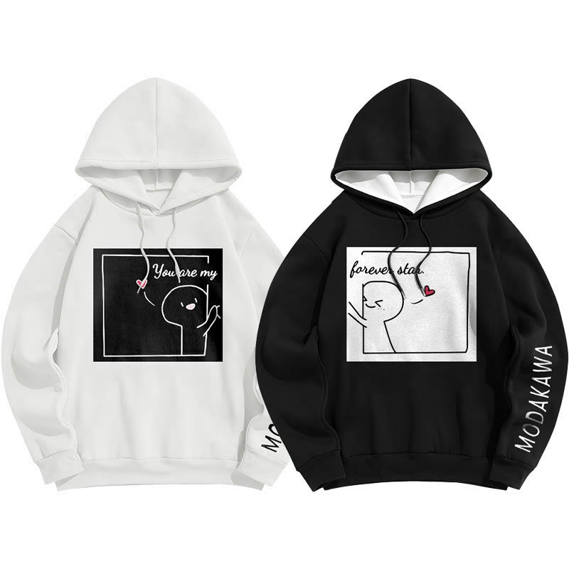 YOU ARE MY FOREVER STARModakawaキャラクター レタープリント ルーズ パーカー - image 2
