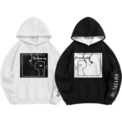 YOU ARE MY FOREVER STARModakawaキャラクター レタープリント ルーズ パーカー - image 2