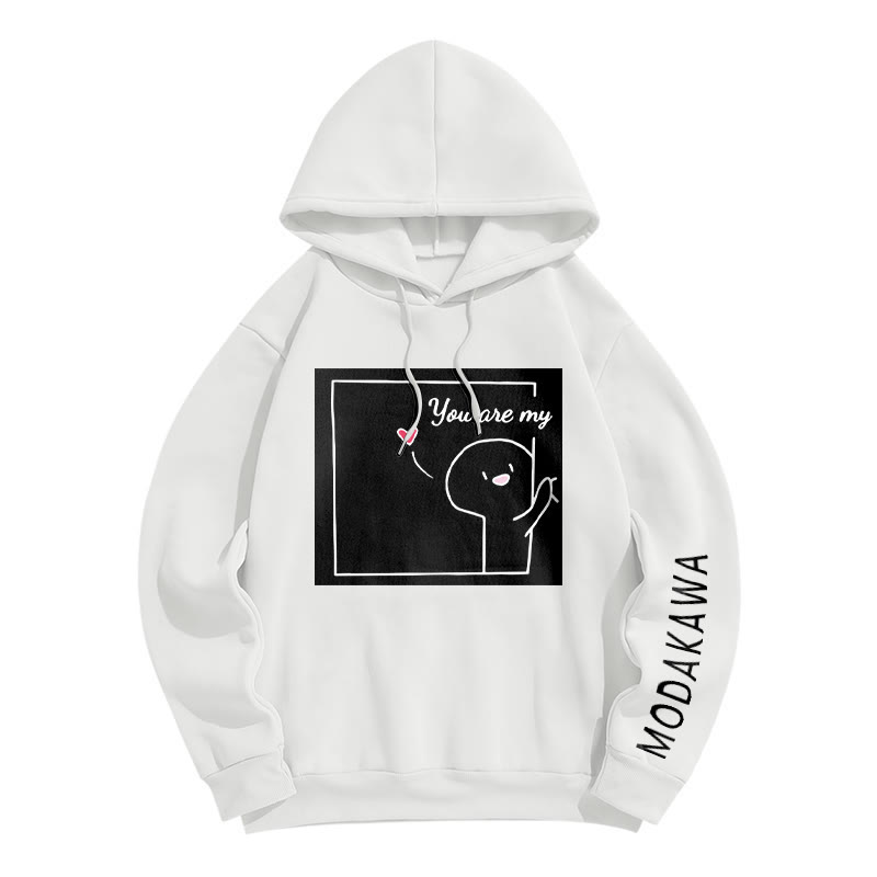 YOU ARE MY FOREVER STARModakawaキャラクター レタープリント ルーズ パーカー - White B - 6XL - image 3