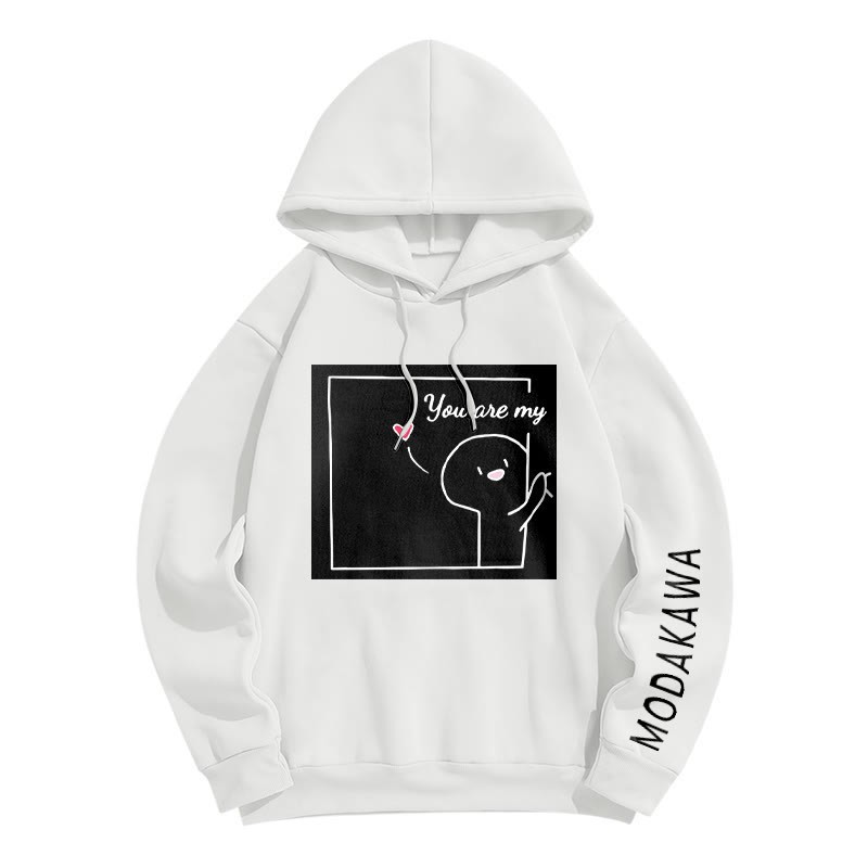 YOU ARE MY FOREVER STARModakawaキャラクター レタープリント ルーズ パーカー - White B - 6XL - image 3