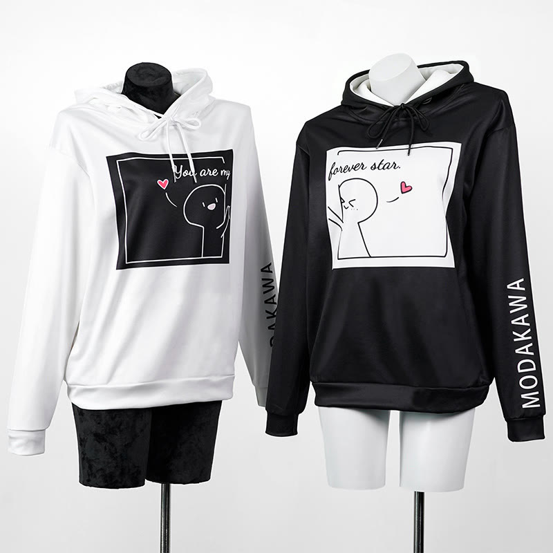YOU ARE MY FOREVER STARModakawaキャラクター レタープリント ルーズ パーカー - image 1