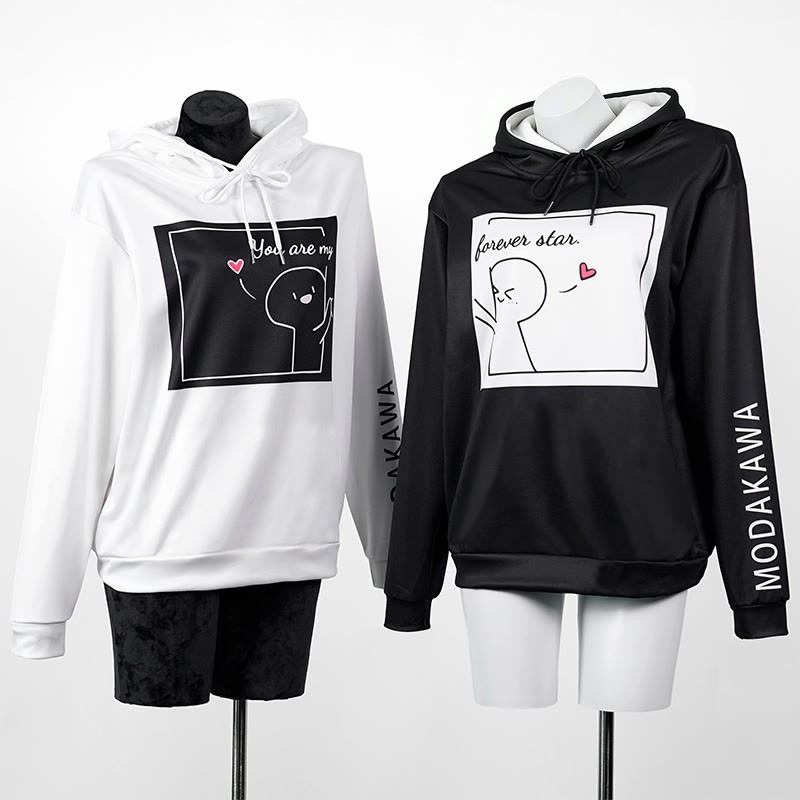 YOU ARE MY FOREVER STARModakawaキャラクター レタープリント ルーズ パーカー - image 1