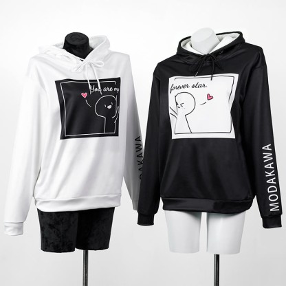 YOU ARE MY FOREVER STARModakawaキャラクター レタープリント ルーズ パーカー - image 1